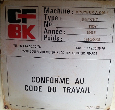 Plaque CFBK 36 FCH